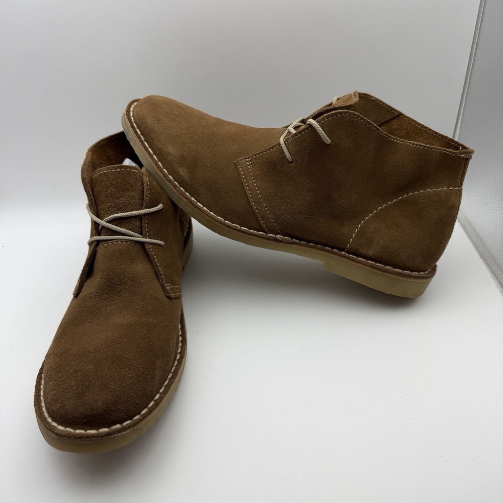 ALDO Men's Medium Tan Suede Desert Chukka Boots SZ 12 Crepe Sole Unworn Comfort